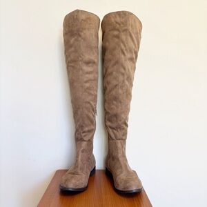 Wild Diva Brown Suede-Like Over the Knee Flat Boots size 7.5